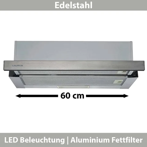 Laurus LHS 60 CX C Flachschirmhaube Edelstahl 60cm