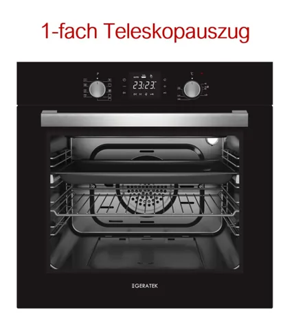 Geratek Neapel EB 9000 Einbau-Backofen - schwarz - inkl. 1-fach Teleskopauszug